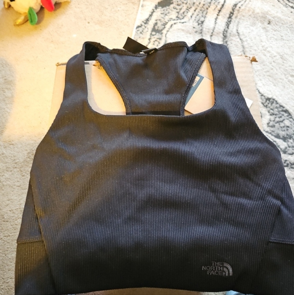 The North Face Black Ribbed Racerback Sports Bra